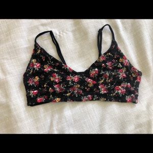 Black floral bralette style top